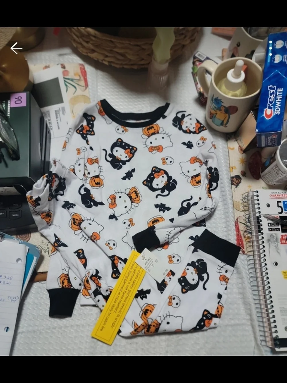 Hello Kitty Kids 2 Piece Halloween Pajama Set - Size 4
